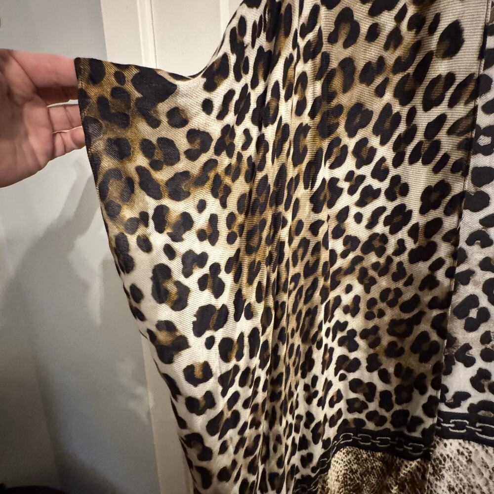 NWT Chicos Leopard Fusion Ruana One Size Open Front Kimono Old Money Mob Wife - Picture 7 of 10